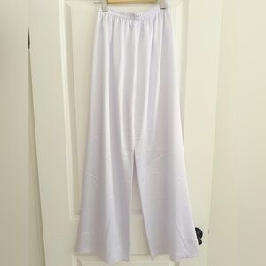 White 100% Silk Pants